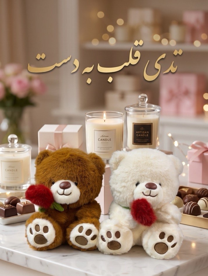 عروسک خرس تدی قلب به دست 30 سانت